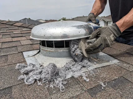 Cleaning Dryer Vent On Roof in Branford