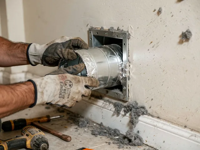Professional dryer vent repair and installation by Branford Dryer Vent Cleaning in Branford